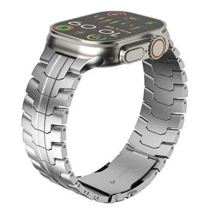 For Apple Watch Series 4 44mm Double Lock Buckle Turtle Titanium Steel Watch Band(Silver) by bashfashion
