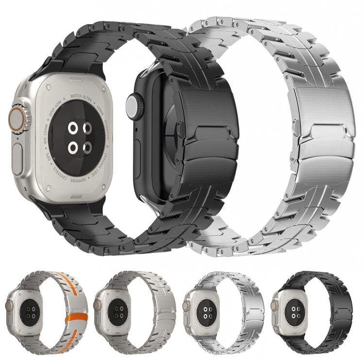 For Apple Watch Series 2 38mm Double Lock Buckle Turtle Titanium Steel Watch Band(Silver) by bashfashion