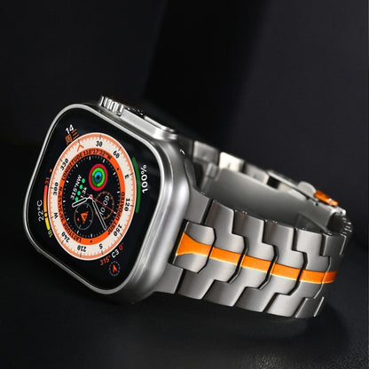 For Apple Watch Series 5 40mm Double Lock Buckle Turtle Titanium Steel Watch Band(Silver) by bashfashion