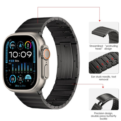 For Apple Watch Ultra 2 49mm PG65 Single Bead Bamboo Joint Spring Bars Titanium Metal Watch Band(Graphite Black) by bashfashion