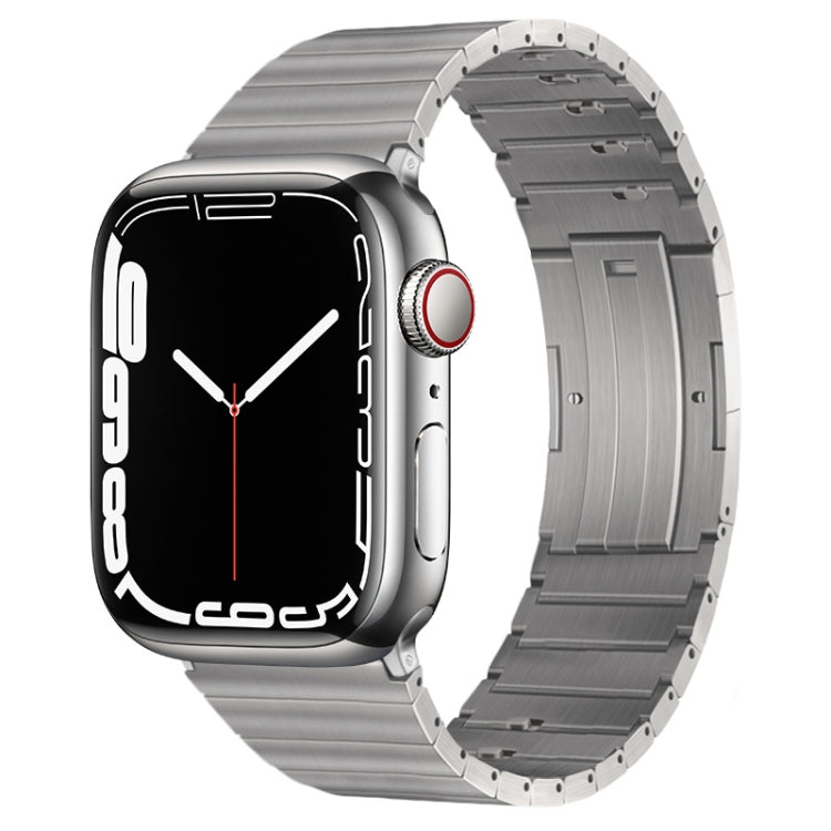 For Apple Watch SE 2022 40mm PG65 Single Bead Bamboo Joint Spring Bars Titanium Metal Watch Band(Silver) by bashfashion