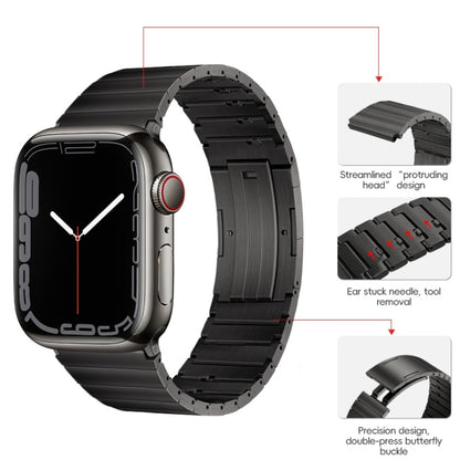 For Apple Watch Series 2 38mm PG65 Single Bead Bamboo Joint Spring Bars Titanium Metal Watch Band(Graphite Black) by bashfashion