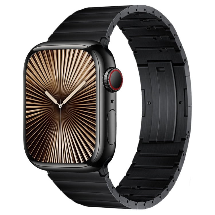 For Apple Watch Series 10 42mm PG65 Single Bead Bamboo Joint Spring Bars Titanium Metal Watch Band(Black) by bashfashion