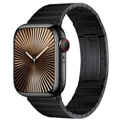 For Apple Watch Series 10 42mm PG65 Single Bead Bamboo Joint Spring Bars Titanium Metal Watch Band(Black) by bashfashion