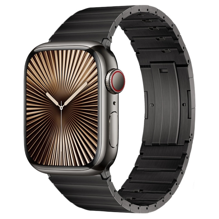 For Apple Watch Series 10 42mm PG65 Single Bead Bamboo Joint Spring Bars Titanium Metal Watch Band(Graphite Black) by bashfashion