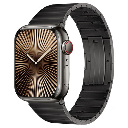 For Apple Watch Series 10 46mm PG65 Single Bead Bamboo Joint Spring Bars Titanium Metal Watch Band(Graphite Black) by bashfashion