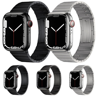 For Apple Watch Series 6 44mm PG65 Single Bead Bamboo Joint Spring Bars Titanium Metal Watch Band(Silver) by bashfashion