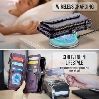 For Samsung Galaxy S23 FE 5G CaseMe C36 Card Slots Zipper Wallet RFID Anti-theft Leather Phone Case(Purple) by CaseMe