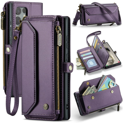 For Samsung Galaxy S24 Ultra 5G CaseMe C36 Card Slots Zipper Wallet RFID Anti-theft Leather Phone Case(Purple) by CaseMe