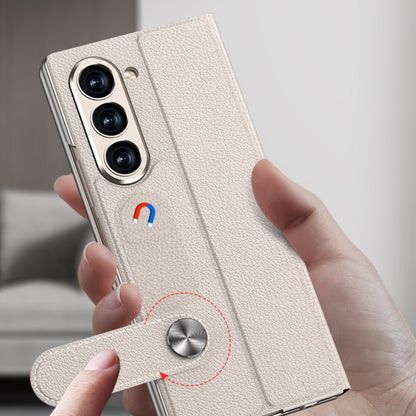 For Samsung Galaxy Z Fold6 GKK Integrated Flip Leather Phone Case(Black) by GKK