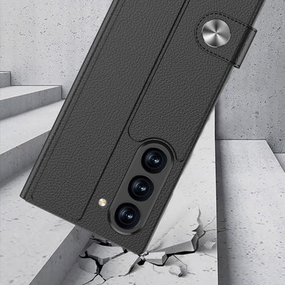 For Samsung Galaxy Z Fold6 GKK Integrated Flip Leather Phone Case(Black) by GKK