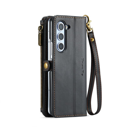 For Samsung Galaxy Z Fold6 5G CaseMe C36 Card Slots Zipper Wallet RFID Anti-theft Leather Phone Case(Black) by CaseMe