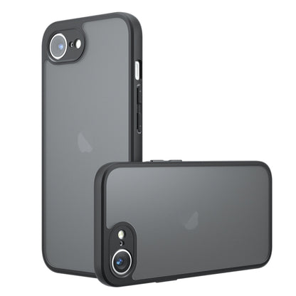 For iPhone 16e Armor Precise Hole PC Hybrid TPU Phone Case(Frosted Black) by bashfashion