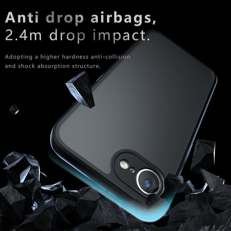 For iPhone 16e Armor Precise Hole PC Hybrid TPU Phone Case(Frosted Black) by bashfashion