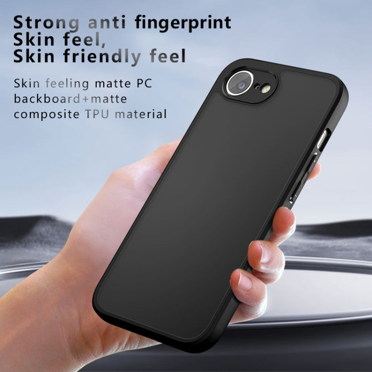 For iPhone 16e Armor Precise Hole PC Hybrid TPU Phone Case(Frosted Black) by bashfashion