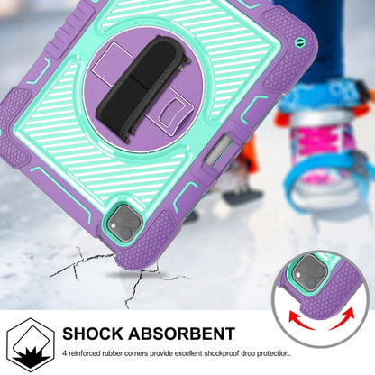 For iPad Pro 11 2025 / 2024 360 Degree Rotation PC Contrast Silicone Tablet Case(Purple + Mint Green) by bashfashion