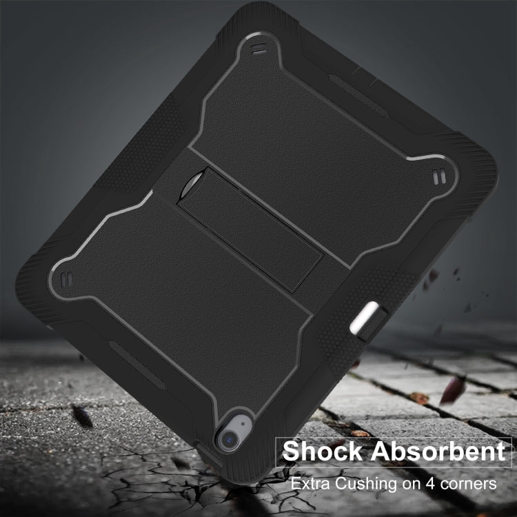 For iPad Air 13 2025 / 2024 Shockproof Silicone Hybrid PC Tablet Case with Holder(Black) by bashfashion