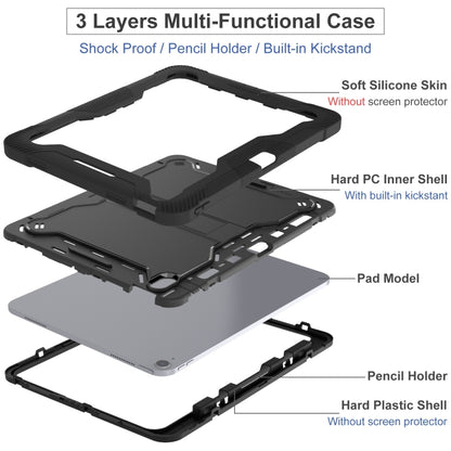 For iPad Air 13 2025 / 2024 Shockproof Silicone Hybrid PC Tablet Case with Holder(Black) by bashfashion