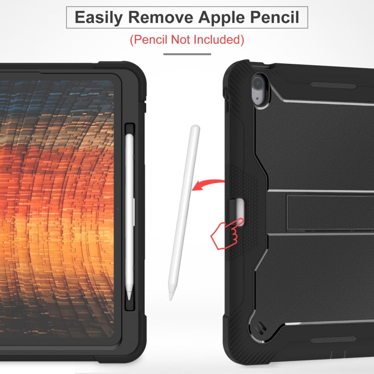 For iPad Air 13 2025 / 2024 Shockproof Silicone Hybrid PC Tablet Case with Holder(Black) by bashfashion