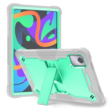 For Lenovo Tab M11 / Xiaoxin Pad 11 2024 Shockproof Silicone Hybrid PC Tablet Case with Holder(Mint Green + Grey) by bashfashion