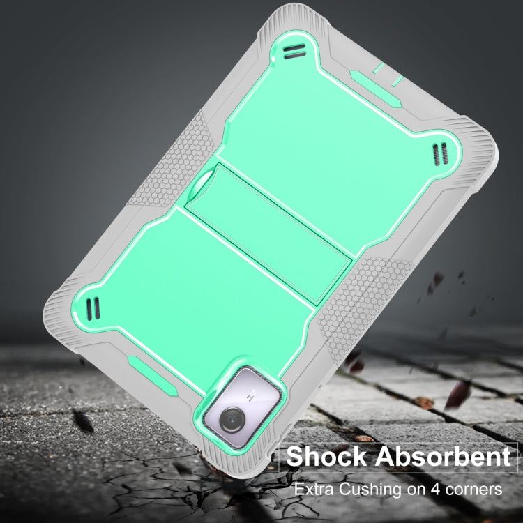 For Lenovo Tab M11 / Xiaoxin Pad 11 2024 Shockproof Silicone Hybrid PC Tablet Case with Holder(Mint Green + Grey) by bashfashion