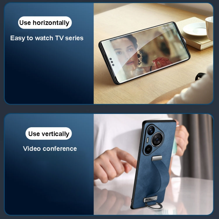 For Huawei Pura 70 SULADA PC Hybrid Leather Texture Skin Feel Shockproof Phone Case(Red) by SULADA