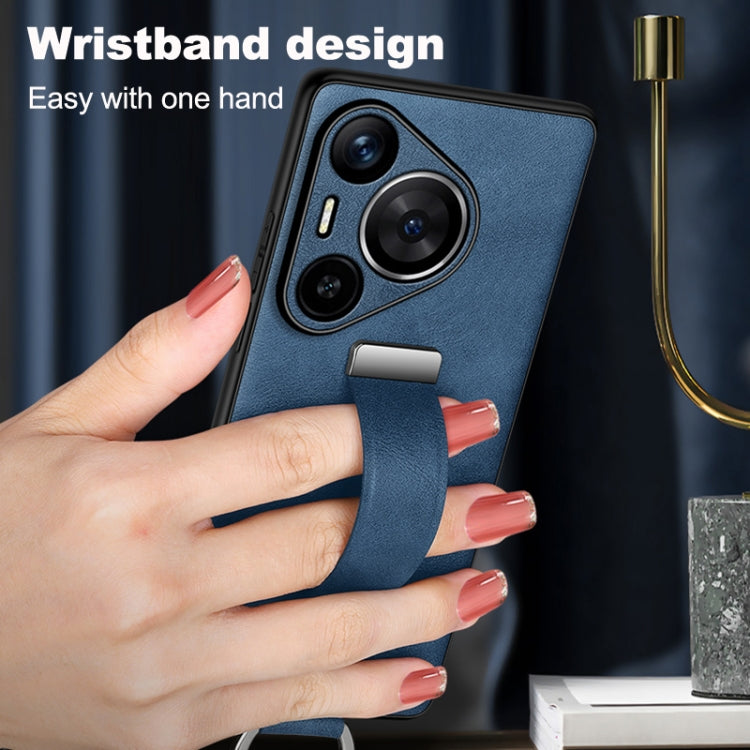 For Huawei Pura 70 SULADA PC Hybrid Leather Texture Skin Feel Shockproof Phone Case(Blue) by SULADA