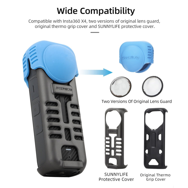 For Insta360 X4 / X5 Sunnylife Silicone Shockproof Case Lens Body Cover Kit(Transparent) by Sunnylife