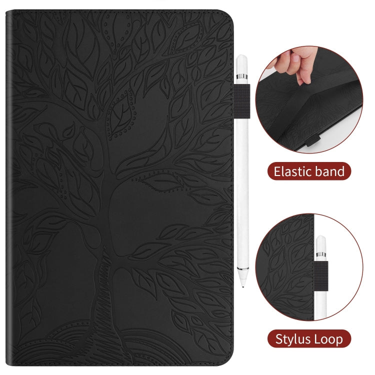 For iPad Pro 13 2025 / 2024 Tree Life Series Embossed Smart Leather Tablet Case(Black) by bashfashion