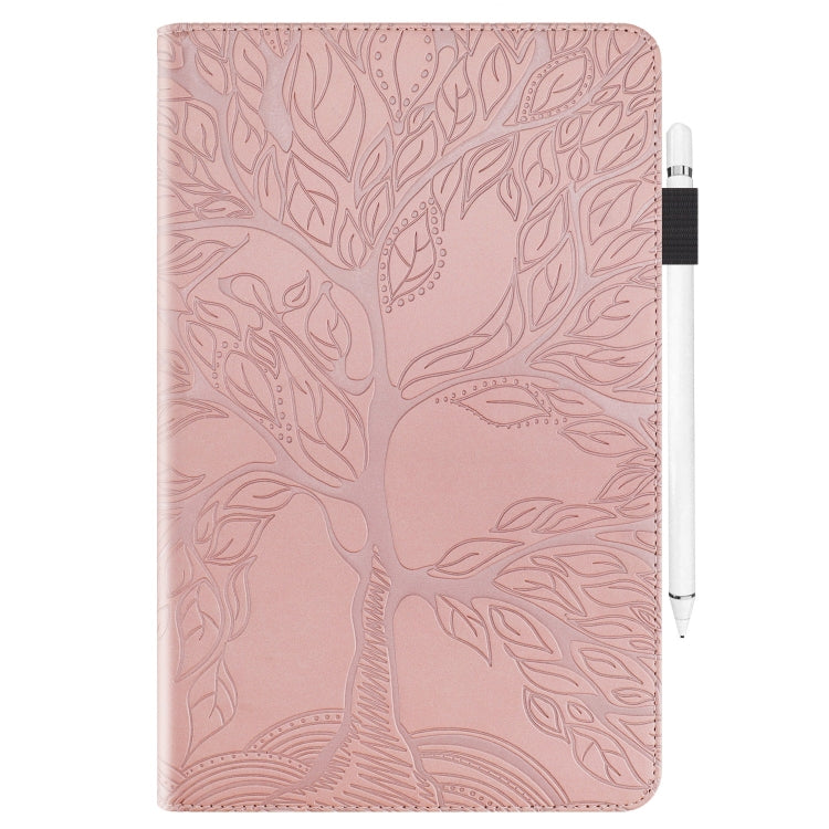For iPad Pro 11 2025 / 2024 Tree Life Series Embossed Smart Leather Tablet Case(Rose Gold) by bashfashion