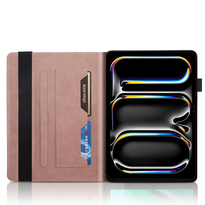 For iPad Pro 11 2025 / 2024 Tree Life Series Embossed Smart Leather Tablet Case(Rose Gold) by bashfashion