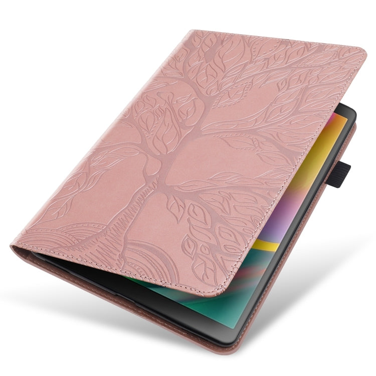 For iPad Pro 11 2025 / 2024 Tree Life Series Embossed Smart Leather Tablet Case(Rose Gold) by bashfashion