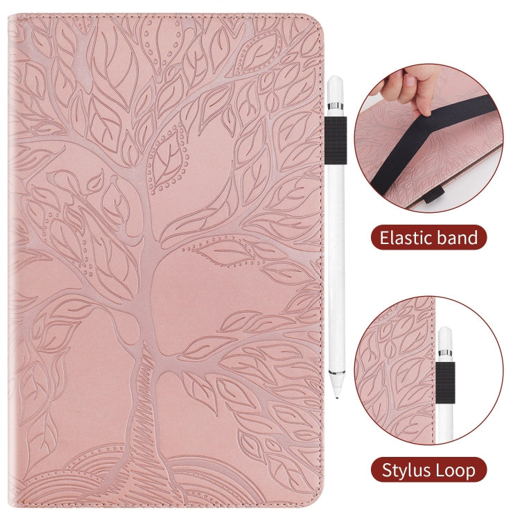 For iPad Pro 11 2025 / 2024 Tree Life Series Embossed Smart Leather Tablet Case(Rose Gold) by bashfashion