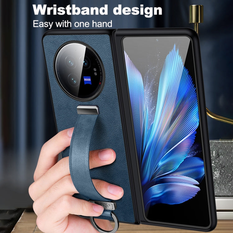 For vivo X Fold3 Pro SULADA PC + Leather Texture Skin Feel Shockproof Phone Case(Black) by SULADA