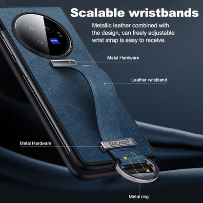 For vivo X Fold3 Pro SULADA PC + Leather Texture Skin Feel Shockproof Phone Case(Black) by SULADA