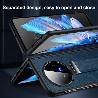 For vivo X Fold3 Pro SULADA PC + Leather Texture Skin Feel Shockproof Phone Case(Black) by SULADA