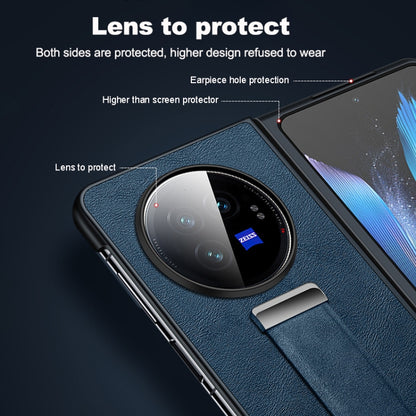 For vivo X Fold3 Pro SULADA PC + Leather Texture Skin Feel Shockproof Phone Case(Black) by SULADA