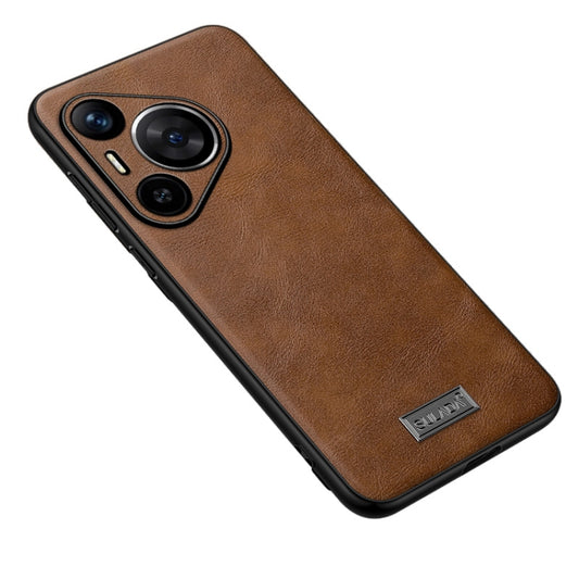 For Huawei Pura 70 Pro / 70 Pro+ SULADA Shockproof TPU Hybrid Handmade Leather Phone Case(Brown) by SULADA