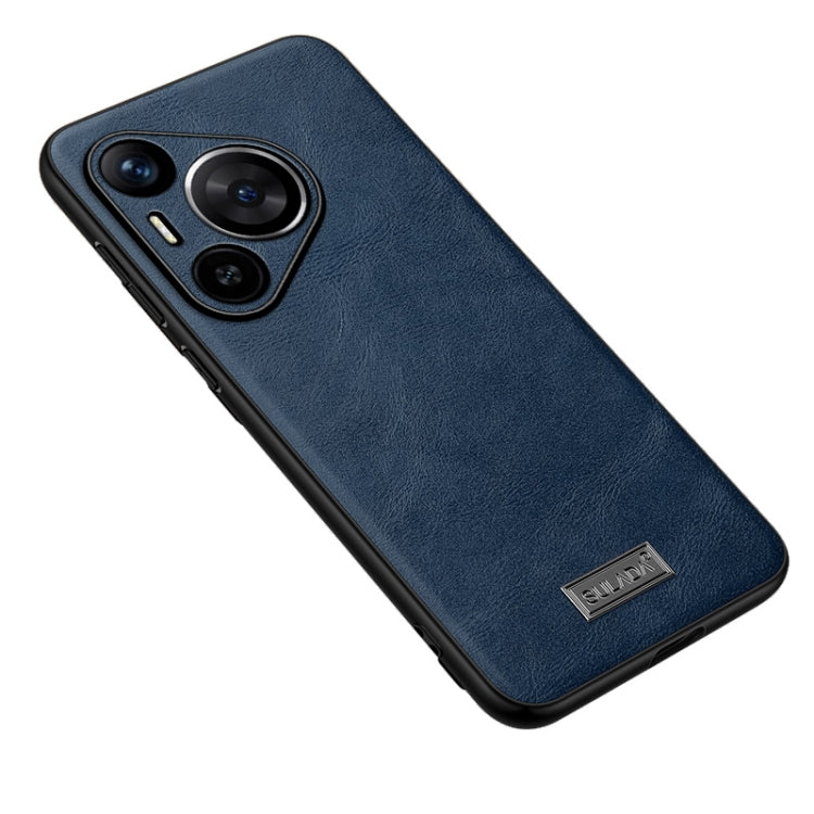For Huawei Pura 70 Pro / 70 Pro+ SULADA Shockproof TPU Hybrid Handmade Leather Phone Case(Blue) by SULADA