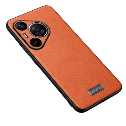 For Huawei Pura 70 Pro / 70 Pro+ SULADA Shockproof TPU Hybrid Handmade Leather Phone Case(Orange) by SULADA