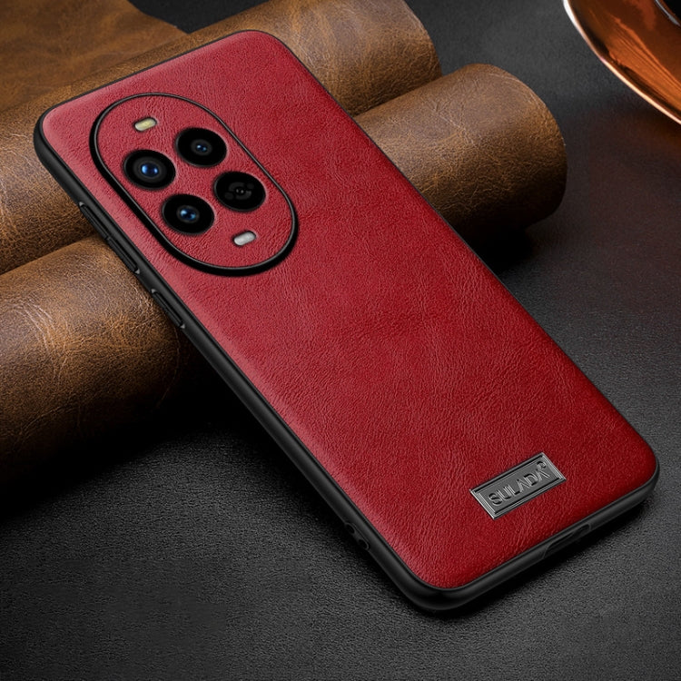 For Huawei nova 13 Pro SULADA Shockproof TPU Hybrid Handmade Leather Phone Case(Red) by SULADA