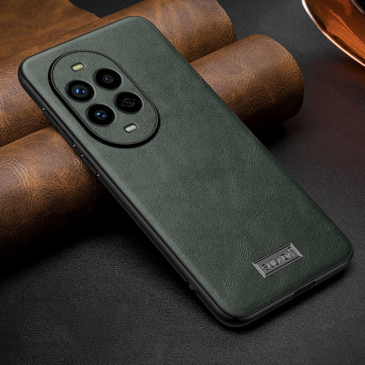 For Huawei nova 13 Pro SULADA Shockproof TPU Hybrid Handmade Leather Phone Case(Green) by SULADA