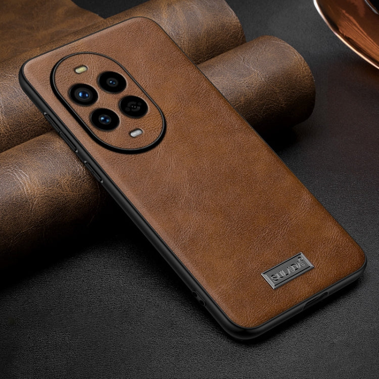 For Huawei nova 13 Pro SULADA Shockproof TPU Hybrid Handmade Leather Phone Case(Brown) by SULADA
