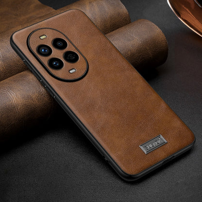For Huawei nova 13 Pro SULADA Shockproof TPU Hybrid Handmade Leather Phone Case(Brown) by SULADA