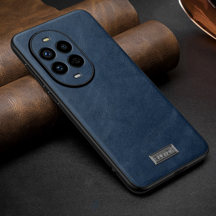 For Huawei nova 13 Pro SULADA Shockproof TPU Hybrid Handmade Leather Phone Case(Blue) by SULADA