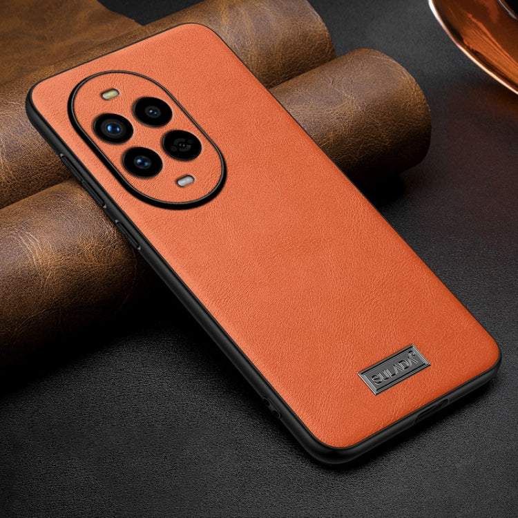 For Huawei nova 13 Pro SULADA Shockproof TPU Hybrid Handmade Leather Phone Case(Orange) by SULADA