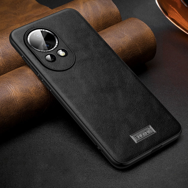 For Huawei nova 12 / nova 13 SULADA Shockproof TPU Hybrid Handmade Leather Phone Case(Black) by SULADA
