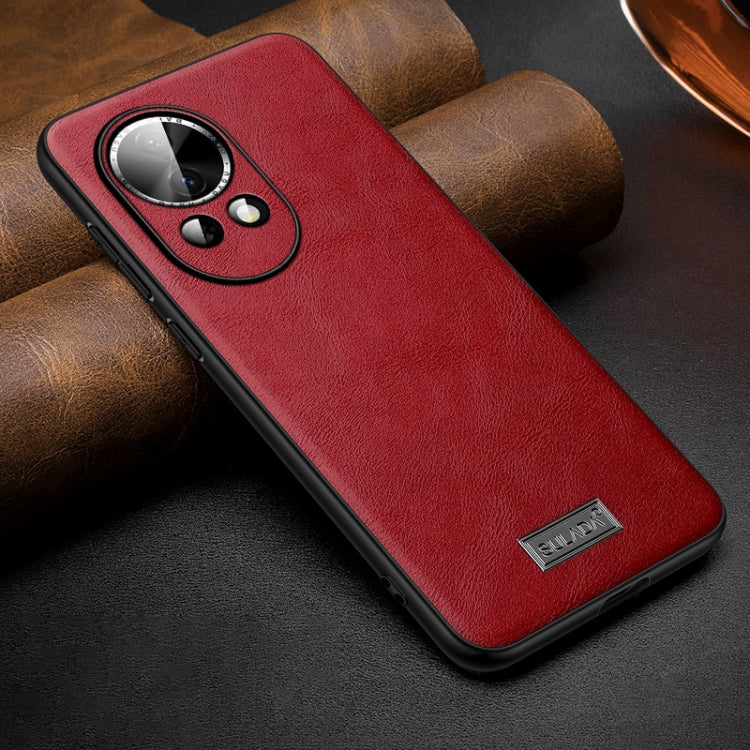 For Huawei nova 12 / nova 13 SULADA Shockproof TPU Hybrid Handmade Leather Phone Case(Red) by SULADA
