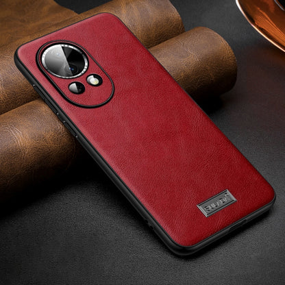 For Huawei nova 12 / nova 13 SULADA Shockproof TPU Hybrid Handmade Leather Phone Case(Red) by SULADA