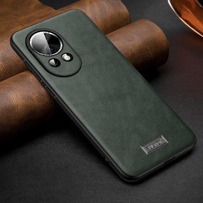 For Huawei nova 12 / nova 13 SULADA Shockproof TPU Hybrid Handmade Leather Phone Case(Green) by SULADA